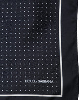 Dolce & Gabbana Blue Silk Polka Dot Handkerchief Pocket Scarf