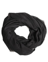 Dolce & Gabbana Black Silk Wool Fringed Men Lace Stole Scarf