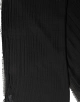 Dolce & Gabbana Black Silk Wool Fringed Men Lace Stole Scarf