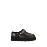 PINKO Black Calf Leather Bos Taurus Clogs
