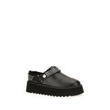 PINKO Black Calf Leather Bos Taurus Clogs