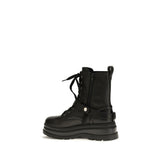 PINKO Black Calf Leather Bos Taurus Lace-Up Boots