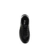 PINKO Black Fabric Low Top Sneakers