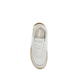PINKO White Fabric Low Top Sneakers