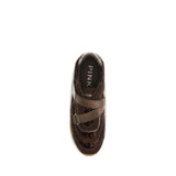 PINKO Brown Suede Leather Athletic Sneakers