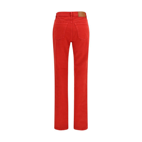 Chloé Red Cotton Slim Fit Jeans