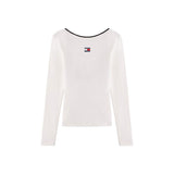Tommy Hilfiger Jeans White Recycled Cotton Long Sleeve T-Shirt