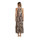 Guess Brown Polyester Long Dress