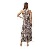 Guess Brown Polyester Long Dress