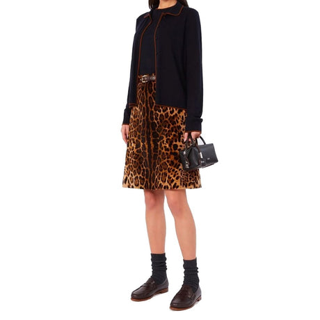 Max Mara Brown Cotton Midi Skirt