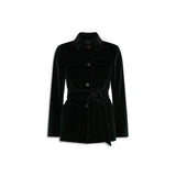 Max Mara Black Cotton Full-Length Jacket