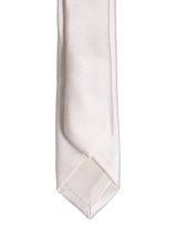 Dolce & Gabbana Men Off White Silk Satin Adjustable Tied Necktie Tie