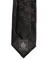 Dolce & Gabbana Black Silk Floral Jacquard Adjustable Tied Necktie Tie