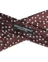 Dolce & Gabbana Men Burgundy Polka Dot Silk Adjustable Tied Necktie Tie