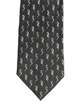 Dolce & Gabbana Men Black Seahorse Silk Adjustable Tied Necktie Tie