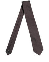 Dolce & Gabbana Men Brown Geometric Silk Adjustable Tied Necktie Tie