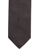 Dolce & Gabbana Men Brown Geometric Silk Adjustable Tied Necktie Tie