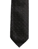 Dolce & Gabbana Men Black Silk Geometric Adjustable Tied Necktie Tie
