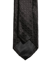 Dolce & Gabbana Men Black Silk Geometric Adjustable Tied Necktie Tie