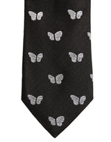 Dolce & Gabbana Men Black Silk Butterfly Adjustable Tied Necktie Tie