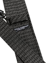 Dolce & Gabbana Dark Gray Silk DG Monogram Adjustable Tied Necktie Tie