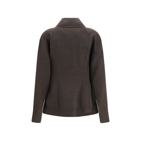 Max Mara Brown Wool Oves Aries Full-Length Jacket