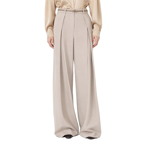Max Mara Beige Elastane Casual Pants