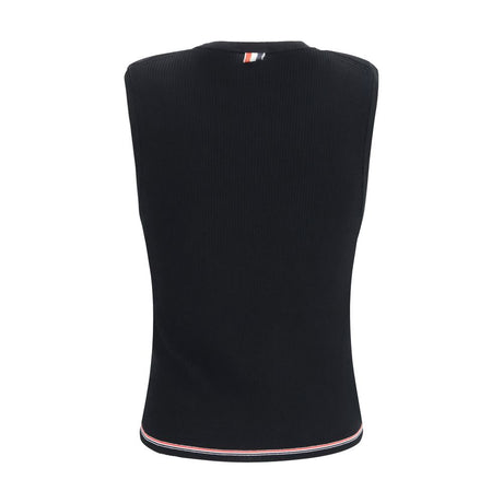 Thom Browne Black Wool Oves Aries Sleeveles T-Shirt