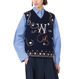 Max Mara Blue Virgin Wool Waistcoat