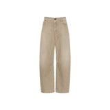 Max Mara Beige Cotton Relaxed Fit Jeans