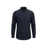 Armani Exchange Blue Cotton Pattern Shirt