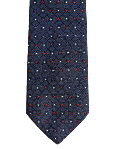 Dolce & Gabbana Blue Diamond Lattice Adjustable Necktie Men Accessory Tie