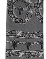 Dolce & Gabbana Men Gray Bee Silk Skinny Twilly Foulard Scarf