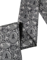 Dolce & Gabbana Men Gray Bee Silk Skinny Twilly Foulard Scarf