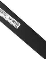 Dolce & Gabbana Black Leather Bee Accent Metal Buckle Belt
