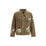 Baziszt Brown Suede Leather Full-Length Jacket