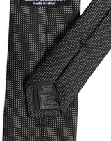 Dolce & Gabbana Black Silk Micro Polka Dot Adjustable Tied Necktie Tie
