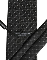 Dolce & Gabbana Black Jacquard Silk Adjustable Men Necktie Accessory Tie