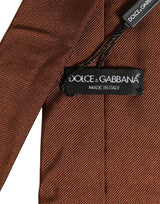 Dolce & Gabbana Brown Silk Classic Adjustable Men Necktie Accessory Tie