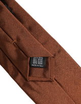 Dolce & Gabbana Brown Silk Classic Adjustable Men Necktie Accessory Tie