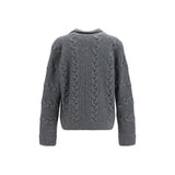 Versace Gray Wool Oves Aries Cardigan