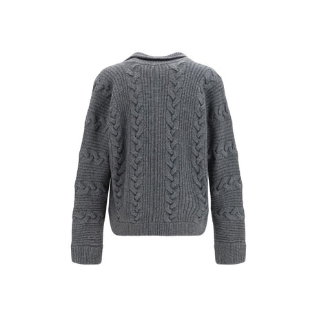 Versace Gray Wool Oves Aries Cardigan