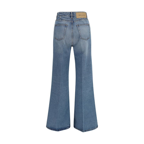 Ami Paris Blue Cotton Flared Jeans