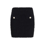 Balmain Black Viscose Mini Skirt