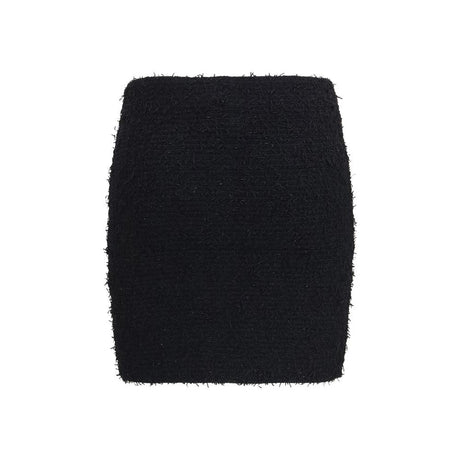 Balmain Black Viscose Mini Skirt