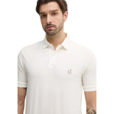 Armani Exchange White Cotton Polo Shirt