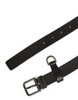 Dolce & Gabbana Black Leather Antique Finish Buckle Belt