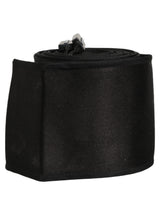Dolce & Gabbana Black Satin Silk Wide Band Waist Cintura Belt