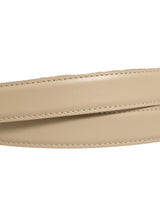 Dolce & Gabbana Beige Leather Double Wrap Gold Buckle Belt