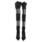 Dolce & Gabbana Black Over The Knee Sock Pumps Boots Shoes